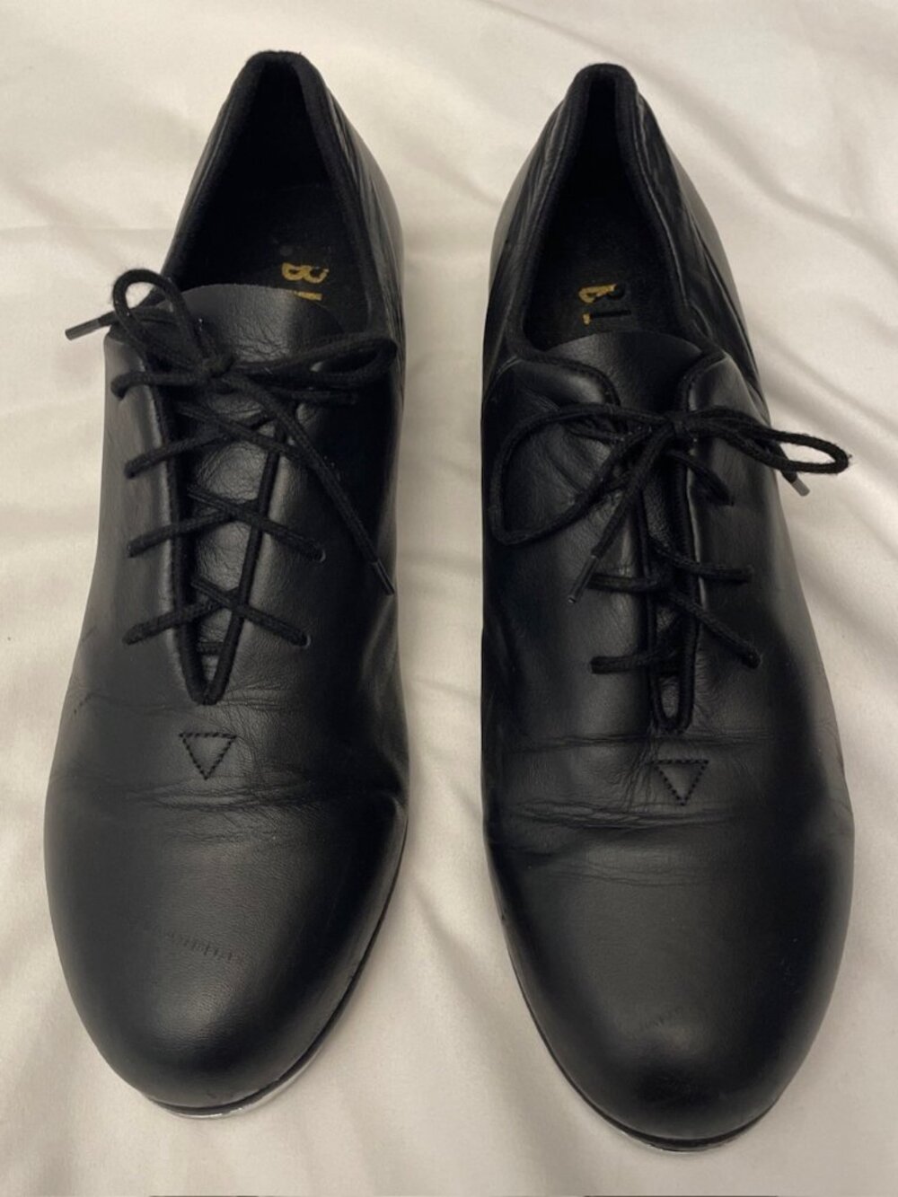 Bloch Black Leather Tap Shoes Ladies Women's 10.5 M Shockwave Lace Up